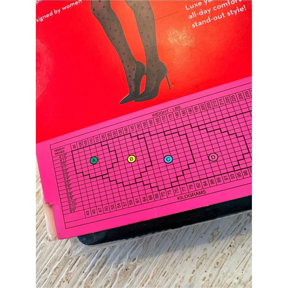 NWT Spanx Black Polka Dot Tights Size C